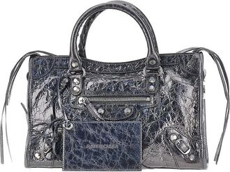 Balenciaga Metallized Arena leather small Le City bag Woman One Size