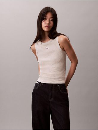 Calvin Klein Jeans Calvin Klein Womens Cotton Stretch Rib Tank Top - Grey - XL