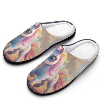 Generic Uni-corn Womens Slippers Warm House Slippers Indoor House Shoes with Anti-Skid Rubber Sole