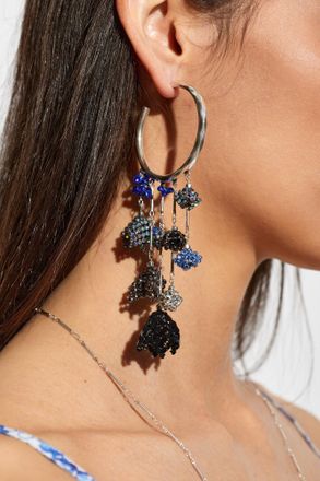 Isabel Marant Single Earring With Shimmering Crystals, Womens, Silver