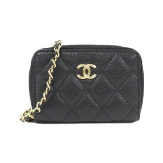 Chanel Black Grained Calfskin Coin Purse/Coin Case (Pre-Owned)