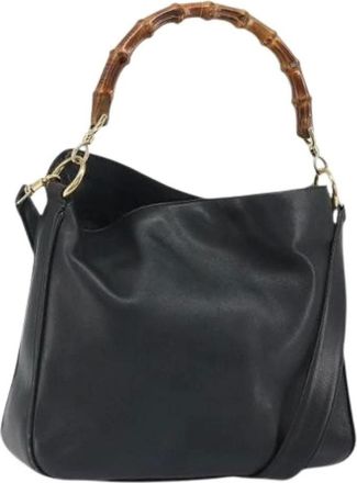 Gucci Pre-owned Handbags, female, Black, Size: ONE SIZE Pre-owned Leather Handbag