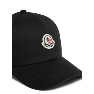 Moncler 04863 Cotton Baseball Cap - Black
