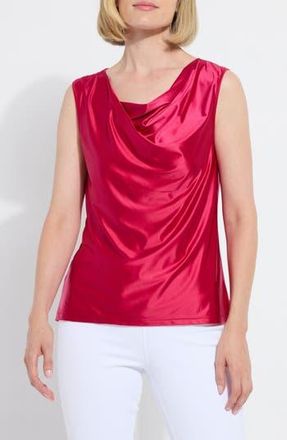 Lyss&eacute; Freida Draped Sleeveless Satin Top in Cherry at Nordstrom Rack, Size X-Small