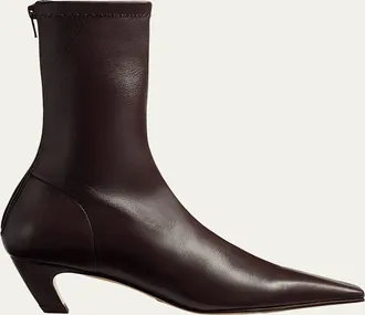 Khaite Arizona Leather Ankle Boots