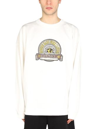 Diesel Off White Crew Neck Sweatshirts