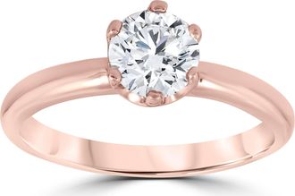 Pompeii3 1ct Round Diamond Solitaire Engagement Ring 14K Rose Gold