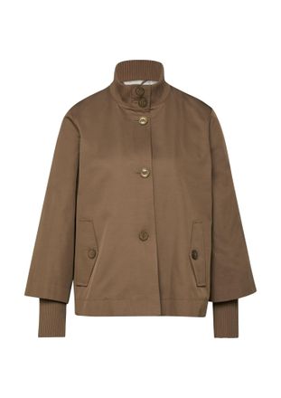 s.Oliver Black Label Kurzjacke S.OLIVER BLACK LABEL, Damen, Gr. 34, mid braun, Web, Obermaterial: 52% Baumwolle, 48% Polyester, unifarben, l&auml;ssig geschnitten h&uuml;ftlang, Run