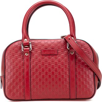 Gucci Pre-owned Womens Boston Bag Embossed - Red Leather - One Size