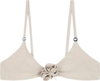 Coperni Flower Gathered Bikini Top