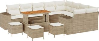 vidaXL Vidaxl - Garden Sofa Set 13 pcs Beige, Cream 110 x 55 x 71 cm