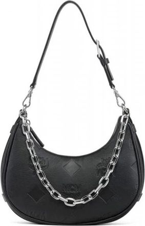 MCM Aren Crescent Hobo Bag - Dames - Schoudertassen - Zwart - ONE Size - Leer - Tassen