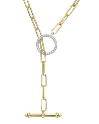 Rachel Glauber 14K Plated Cz Pendant Necklace