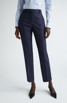 Lafayette 148 New York Clinton Stretch Wool Ankle Pants in Ink at Nordstrom, Size 16