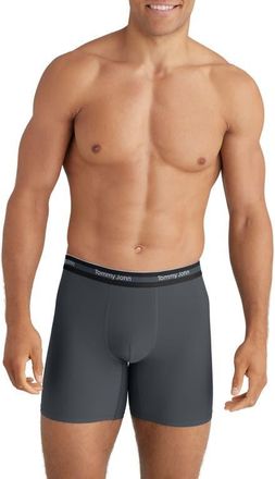 Tommy John 3-Pack Comfort Micro 6-Inch Boxer Briefs in Black/turbulence/monument at Nordstrom, Size Xx-Large