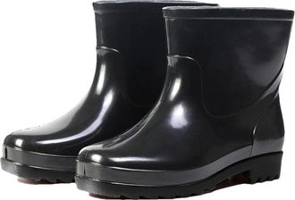 Generic Mens Mid-Tube Rain Boot Outdoor Water Shoes Non-Slip Waterproof Chef Round-Toe Farmer Work Wear