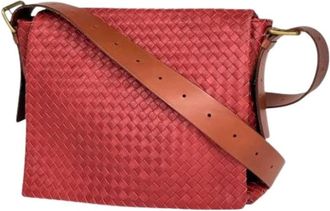 Bottega Veneta Pre-owned Intrecciato Shoulder bag - Dames - Vintage Schoudertas - Rood - ONE Size - Leer - Vintage
