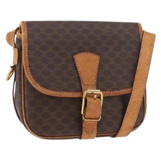 Celine Pre-owned Cross Body Bags, female, Brown, Size: ONE SIZE Pre-owned Vintage Macadam Shoulder Bag