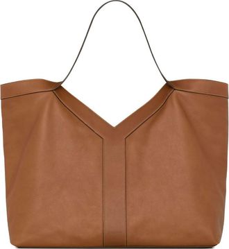 Saint Laurent Y Large Tote In Grained Leather Bags