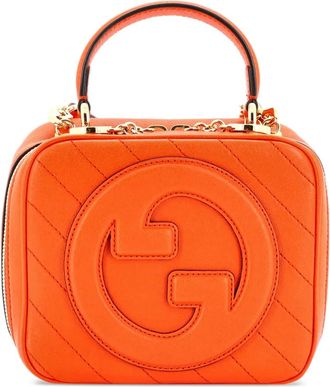Gucci Blondie NM Diagonal leren schoudertas met handgreep - Oranje