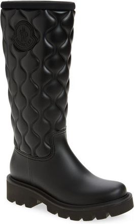 Moncler Kickstream Quilted Rain Boot in Black at Nordstrom, Size 39