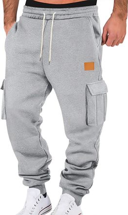 Generic Baggy Jogging Bottoms, Mens Training Trousers, Mens Leisure, Sports Trousers, Elastic Waist, Casual Trousers, Breathable Sweatpants with Drawstring, R