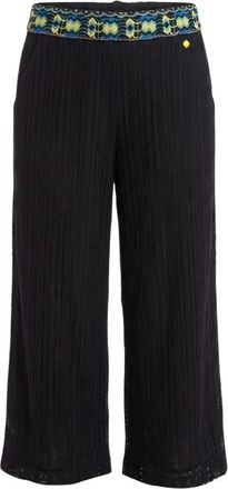 Trussardi Gestreepte kanten broek - Dames - Broeken - Zwart - Maat: S Polyamide
