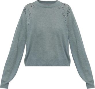 Zadig&Voltaire Swapy Cashmere Trui - Dames - Cashmere truien - Blauw - L/Xl - Wol - Truien & Vesten