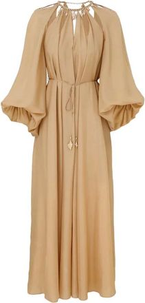 Zimmermann Mahon Maxi Dress - female - Zimmermann - Maxi Dresses - Beige - M - Dresses