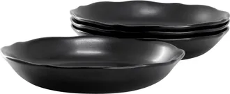 Sur la table 4 Piece 9.3 Inch Soft Scalloped Stoneware Dinner Bowls in Black