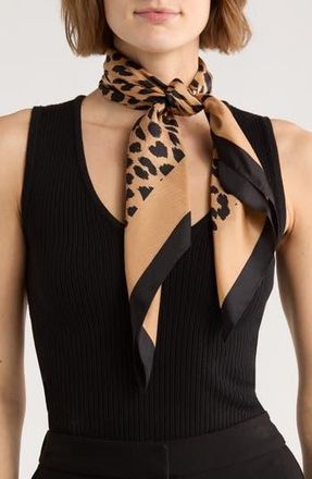 Kate Spade New York modern leopard silk square scarf in Light Tobacco/Black at Nordstrom Rack