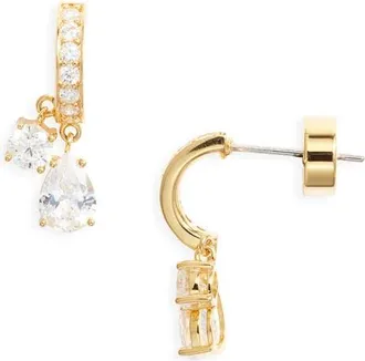 Nordstrom Cubic Zirconia Dangle Earrings in Clear- Gold at Nordstrom