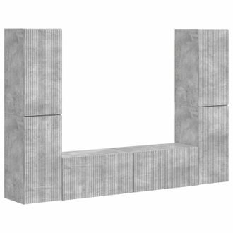 vidaXL Conjunto De Mueble De Tv 6 Pcs Gris Concreto Vidaxl