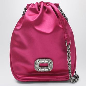 Roger Vivier Nano Pilgrim Bag In Fuchsia Satin