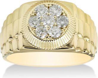 Pompeii3 1Ct TDW Mens Diamond Ring 14k Yellow Gold
