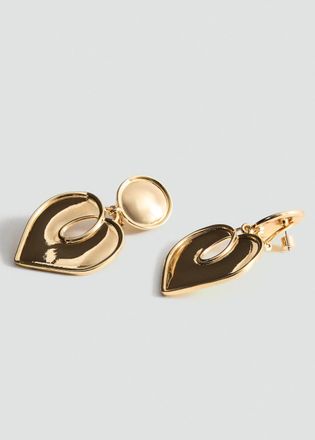 Mango Orecchini cuori texture oro - Donna - Taglia unica - MANGO