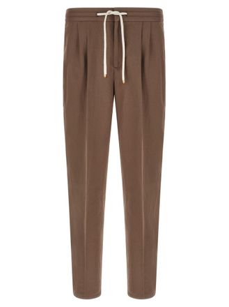 Brunello Cucinelli Brown Straight Drawstring Pants