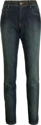 Chanel stonewashed skinny jeans - women - pure cotton - 40 - Blue