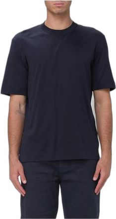 Ermenegildo Zegna T-shirt in Cotone e Seta - - Tops - Uomo - Blu - M