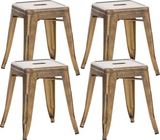 Clp Clp - Set De 4 Taburetes Bajos Armin Dorado