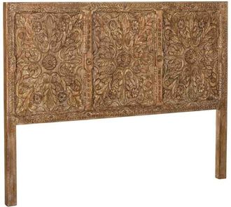 Wanderlust Deco Cabezal de Madera artesanal marrón 160x3x120h cm
