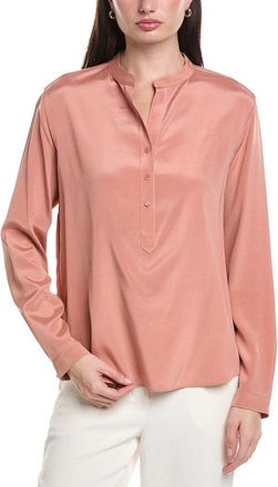Lafayette 148 New York Silk-Blend Henley Blouse