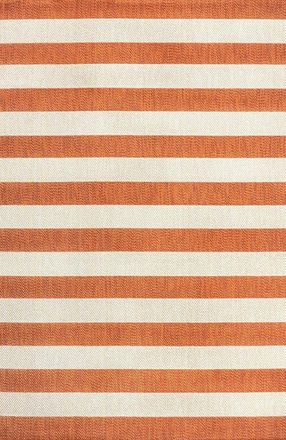 Jonathan Y Designs Negril Two-Tone Wide Stripe Indoor/Outdoor Area Rug in Orange/beige at Nordstrom, Size 3Ft 0In X 5Ft 0In