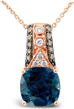 Le Vian 14K Strawberry Gold 3.60 Ct. Tw. Diamond & London Blue Topaz Pendant Necklace