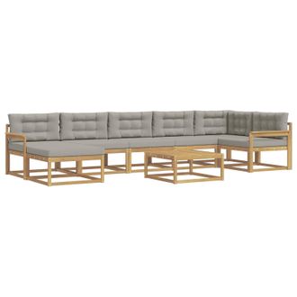 vidaXL Conjunto De Sof&aacute;s De Exterior 8 Pcs Blanco Y Gris Claro Vidaxl