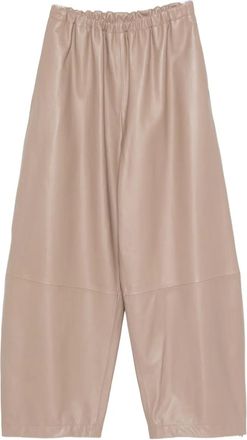 Fabiana Filippi leather cropped trousers - women - Calf Leather - 40 - Neutrals