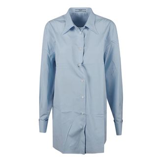 Prada Poplin Shirt - Dames - Blouses & Shirts - Blauw - Maat: S Katoen