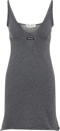 Miu Miu Grey Wool Mini Dress