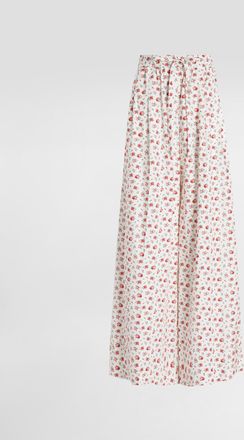 Dolce & Gabbana Small Rose-print Poplin Trousers - Woman Pants And Shorts Multicolor 36