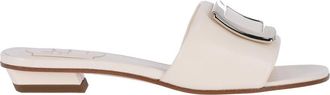 Roger Vivier White Lambskin Belle Vivier Sandals